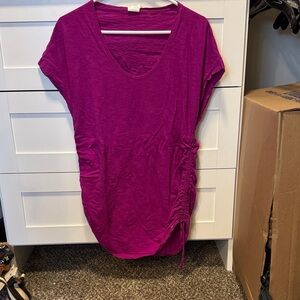 Speedo Magenta Ruched Short Sleeve Top